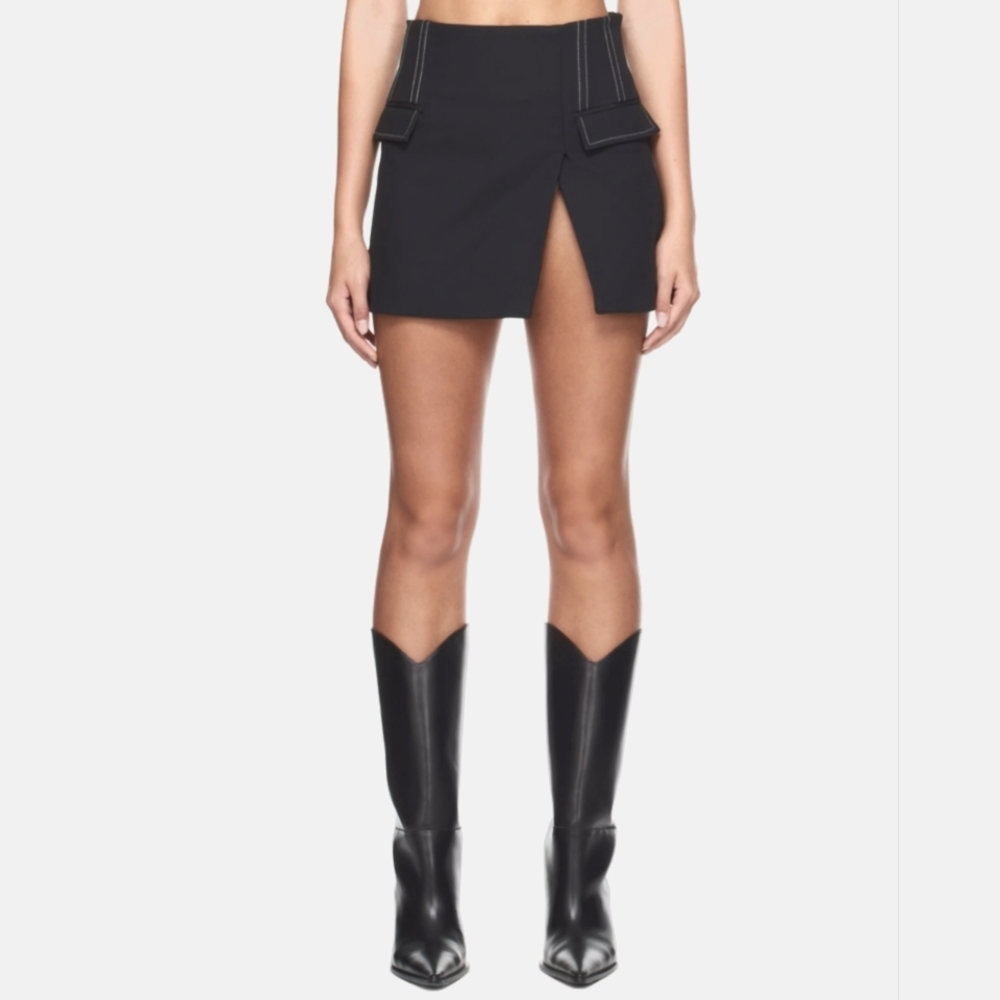 DION LEE Black Frame Miniskirt